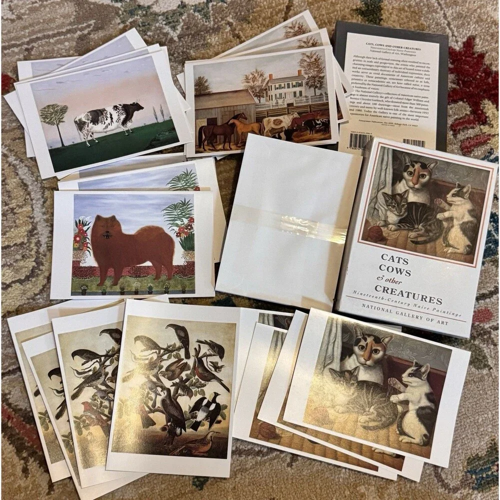 National Gallery of Art - 20 Boxed Notecards “Cats,Cows & other Creatures RARE
